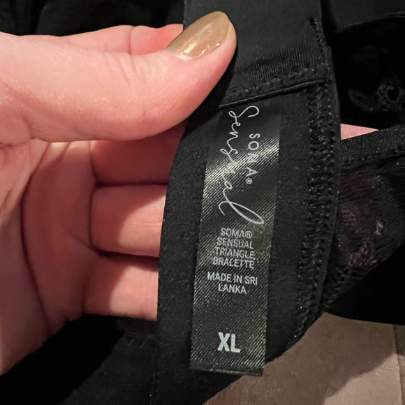 SOMA SENSUAL - BLACK LACE BRALETTE - SIZE XL - sexy lounge bra - Picture 2 of 3